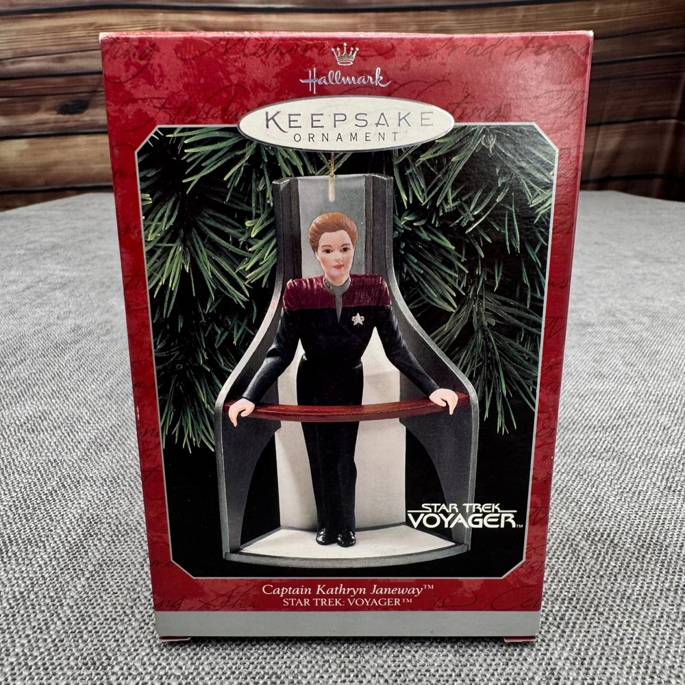 Hallmark 1998 Star Trek Voyager Captain Kathryn Janeway Ornament QXI4046 Box